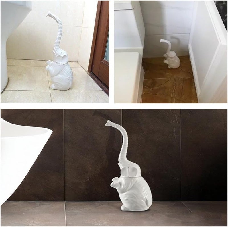 AORTULL Toilet Brush and Holder Set,Modern Ceramic Toilet Bowl Brush Holder,Cute Bathroom Decor, Non-Scratch Bristles, Space-Saving White Household Cleaning Tool for Bathtub - Image 5